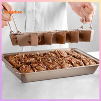 Aislerbee Brownie Pan với Bộ chia có thể tháo rời Hình chữ nhật Bánh sô cô la bằng thép không gỉ Muffin Khay nướng bánh chống dính Máy cắt tấm Dụng cụ nướng Đồ dùng nhà bếp
