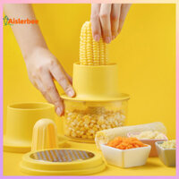Aislerbee Máy bóc vỏ ngô Máy cạo râu ngô có lưỡi sắc bén Tích hợp cốc Máy cắt hạt ngô Máy cắt hạt gừng Dụng cụ tuốt ngô Dụng cụ cắt ngô