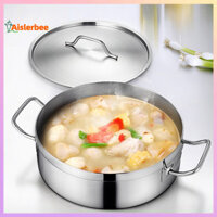 Aislerbee Tay cầm bằng thép không gỉ Dụng cụ nấu nướng Lò nướng Hà Lan Lẩu sữa có nắp