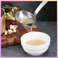 Aislerbee Thép không gỉ Tay cầm dài Máy tách dầu súp Nhà bếp Lọc thìa