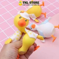 {AIXI pet store} Đồ chơi con vịt nắn bóp đàn hồi xả stress, áo tháo rời cực xinh xắn 2 màu vàng, xa