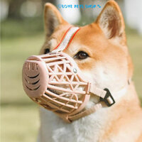 {AIXI pet store} Rọ mõm Chó bằng lưới nhựa thoáng mát có dây quàng đầu (Đo kích thước Cún trước khi