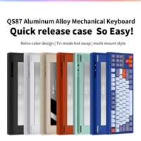 Ajazz QS87 Bàn Phím Cơ Không Dây 3Mode CNC Hợp Kim Nhôm RGB Gakset Màn Hình TFT Esports Game Thủ PC Bàn Phím Chơi Game