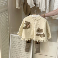 [AK0018] ÁO KHOÁC LEN CHOÀNG TUA RUA CHO BÉ GÁI