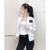 AK208 - Áo Khoác Bomber TRẮNG-XANH RÊU-ĐỎ-ĐEN