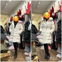 AK2447 - Áo phao lông vũ thắt eo, mũ lông DAWNLEVY dư xịn