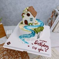 AK3201-12cm-Bánh kem ngôi nhà