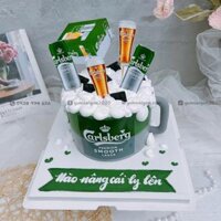 AK41362-14cm-Bánh kem bia Carlsberg