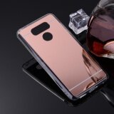 AKABEILA Mirror Phone Case For LG G6 G6+ H870DS H870 5.7 inch Luxury Metal Plating TPU Frame+Mirror Back Cover LG G6 H871 H872 H873 H870K LS993 Protective Mirror Cover - intl