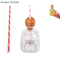 {Akin} Chai bảo trợ rỗng để uống, cốc có thể tái sử dụng có lỗ hút, chai Tequila bảo trợ Mini bằng nhựa, cốc chai rượu Patron {a}