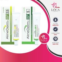 Aknederm gel benzoyl peroxide 5% 10g giảm mụn sưng viêm có nhân còi mụn trắng