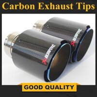 Akrapovic phong cách sợi carbon xe hơi đầu ống xả bộ giảm âm đuôi ống màu xanh lam burnt gloss black cover