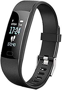 Akuti Đồng hồ theo dõi thể trạng, Màn hình màu với Máy đo nhịp tim, Máy đếm bước theo dõi giấc ngủ chống nước IP67 cho Android và iPhone – Màu đen