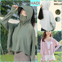 [AKVL1526] ÁO KHOÁC CHỐNG NẮNG NỮ FORM LỬNG CROPTOP KHÓA KÉO CÓ NÓN KÈM CHE MẶT MÀU XANH XÁM NHẠT XÁM ĐẬM HỒNG