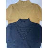 AL07 Áo len tăm đính hạt cườm xinh xắn