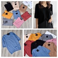 AL10 - Áo len lông thỏ cổ tim tay nhỡ Massimo Dutti