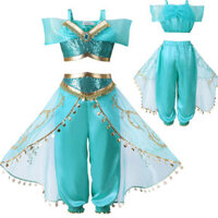 Aladdin Jasmine Công Chúa Trẻ Em Đầm Bé Gái Đính Kim Sa Lấp Lánh Dự Tiệc Trang Phục Hóa Trang Lạ Mắt