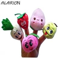 Alarion 10 CÁI Đồ chơi rối ngón tay trái cây / rau củ, Phim hoạt hình Đồ chơi nhận thức giáo dục dễ thương, Giảng dạy Mini vui nhộn Bộ con rối ngón tay khác nhau