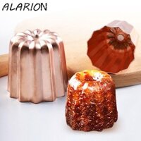 Alarion 4 Khuôn Làm Bánh, Khuôn Làm Bánh Canele Chống Dính Mini, Máy Nướng Phong Cách Pháp Hợp Kim Nhôm Cupcake Khuôn Custard