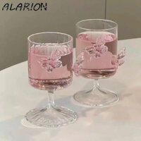 Alarion INS Bướm Rượu Ly, Cốc Thủy Tinh Chân Cao INS Chịu Nhiệt, Cốc Thủy Tinh Bướm 3D Trang Trí Vẻ Đẹp Cao Cấp Dễ Thương Với Trang Trí Bướm Nhà