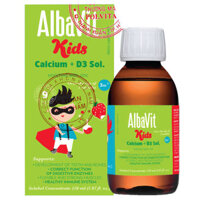 Albavit Kids Calcium + D3 Sol, hỗ trợ giúp xương và răng chắc khỏe