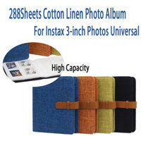 Album Ảnh 3 inch Cotton Vải Lanh Album Ảnh Cho Instax Mini 12 / 11 / 8 / 9 / EVO / 7 + Sách Ảnh Đa Năng 288 Tờ