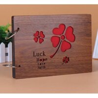 Album ảnh bìa gỗ CỎ 4 LÁ 22x16 cm