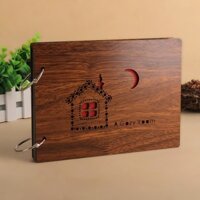 Album ảnh bìa gỗ Ngôi Nhà  22x16 cm