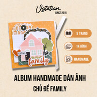 Album ảnh handmade làm quà tặng kỷ niệm cho gia đình 12 x 12 cm màu vàng