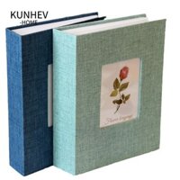Album Ảnh KUNHEV, 4x6 Ảnh 200 Túi Album Sổ Lưu Niệm Lớn, Đa Năng DIY Có Thể Viết Vải Lanh Bao Trượt Trong Album Ảnh Kỷ Niệm Gia Đình Đám Cưới