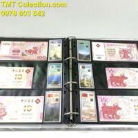 Album tiền quốc tế và 20 phơi tiền 3 ngăn đen đựng 120 tờ tiền (KO CÓ SẴN TIỀN BÊN TRONG) - SP005243