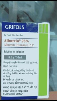 Albutein 25% 50 ml 12.5G/ 50ml Grifols Human Albumin Mỹ chống sốc