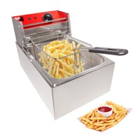 ALDKitchen Deep Fryer | Electric Fryer for Commercial Use | Cooking, Frying and Warming | Stainless Steel | 110V (1 Tank (6L))
