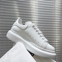 Alexander McQueen White Leather Anti-Slip Classic Soft Comfortable Shoes For Men And Mujeres-Al14
