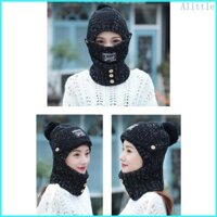 Alia Mũ Mùa Đông Khăn Đan Trapper Mũ Nữ Lông Cừu Lót Mũ Trùm Đầu Khăn Quấn