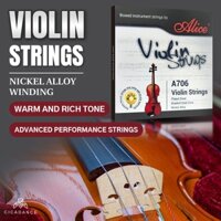 Alice 4 / 4 Dây Đàn Violin Bộ A706 Hợp Kim Niken Dây Vết Thương Giai Điệu Ấm Áp Violin Dây Hiệu Suất Cao Cấp