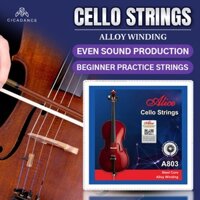 Alice 4/4 Dây Đàn Cello A803 4 Dây Dây quấn hợp kim Giai điệu phong phú và đầy đủ Dây đàn luyện tập cho người mới bắt đầu