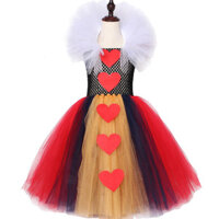 Alice Ở Xứ Sở Thần Tiên Nữ Hoàng Đỏ Cosplay Trang Phục tutu Đầm Bé Gái Gạc Pettiskirt