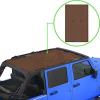 ALIEN SUNSHADE Jeep Wrangler JKU (2007-2018) Full Length Sun Shade Mesh Top Cover (Chocolate) – 10 Year Warranty - Blocks UV, Wind, Noise