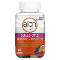 Align Probiotics Dualbiotic Prebiotic + Probiotic Natural Fruit 60 Gummies