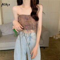 Alika Nữ Tank Top Hàn Quốc Phong Cách Instagram Y2k Dune Wasteland Thiết Kế Cảm Giác Lưới Nối Dây Hàng Ngày Đa Năng Slim Slim Slim Slim Slim Slim Slim Slim Slim Slim Slim Slim Slim Slim