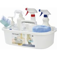 Alink Túi đựng vòi hoa sen bằng nhựa lớn, Hộp đựng giỏ đựng đồ di động có tay cầm cho ký túc xá, phòng tắm, dụng cụ, sân vườn, nhà bếp, đồ vệ sinh ̈ C Trắng