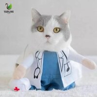 Alison Chó Mèo Bác Sĩ Trang Phục, Quần Áo Cosplay Mềm Mại Thú Cưng Cosplay Bác Sĩ Trang Phục, Bộ Đồ Chuyển Đổi Cho Chó Polyester Bác Sĩ Đồng Phục Giáng Sinh