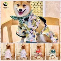 Alison Pets In hình Kimono, Trang trí phong cách Nhật Bản Quần áo cho chó Nhật Bản, Áo khoác thú cưng họa tiết hoa anh đào Vải có nơ Quần áo cho chó Kimono Halloween