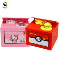 Alison Steal Coin Bank, Nhựa Mèo Heo Đất, Sáng Tạo Vuông Hoạt Hình Điện Tử Tự Động Hộp Đựng Tiền Đồ Chơi Trẻ Em