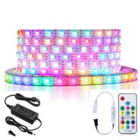 ALITOVE WS2812B Addressable RGB LED Strip 6.6ft 2M 120 LED Pixels Programmable Dream Color Digital LED Ribbon Light 5V & 5V 5A Power Adapter & RF R...