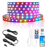 ALITOVE WS2812B LED Strip 6.6ft 2M 120LEDs Addressable RGB LED Pixels Programmable Dream Color Digital LED Lights Strip 5V DC & 5V 5A Power Adapter...
