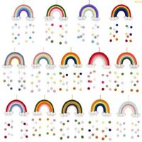 Alittle Bắc Âu Cầu Vồng Tấm Thảm Handmade Dệt Trang Trí Phòng Trẻ Em Treo Tường Trang Trí Nhà Cửa Phụ Kiện