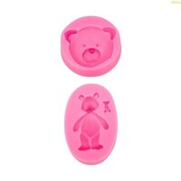 Alittle Gấu Trái Tim Nơ Hình Bánh Kẹo Trang Trí Khuôn Silicon Khuôn Socola