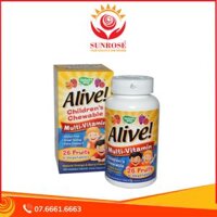 Alive Children's Chewable Multi-Vitamin Orange & Berry - Sản Phẩm Hỗ Trợ Nâng Cao Sức Khoẻ Cho Trẻ Nhỏ( Hộp 120 viên)